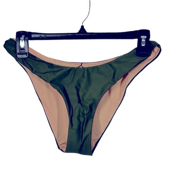 J. Crew Mid-Rise High Cut Leg Cheeky Bikini Swim Bottom Green Saffron BC125 NWT - Picture 9 of 12